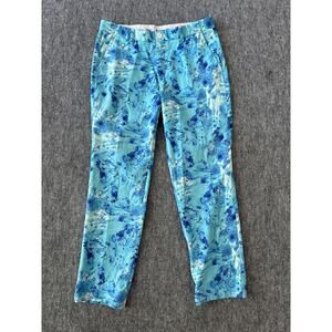 Hreski Blue Water Color Marble Lightweight Men's Golf Chino Pants Size 32x30 EUC